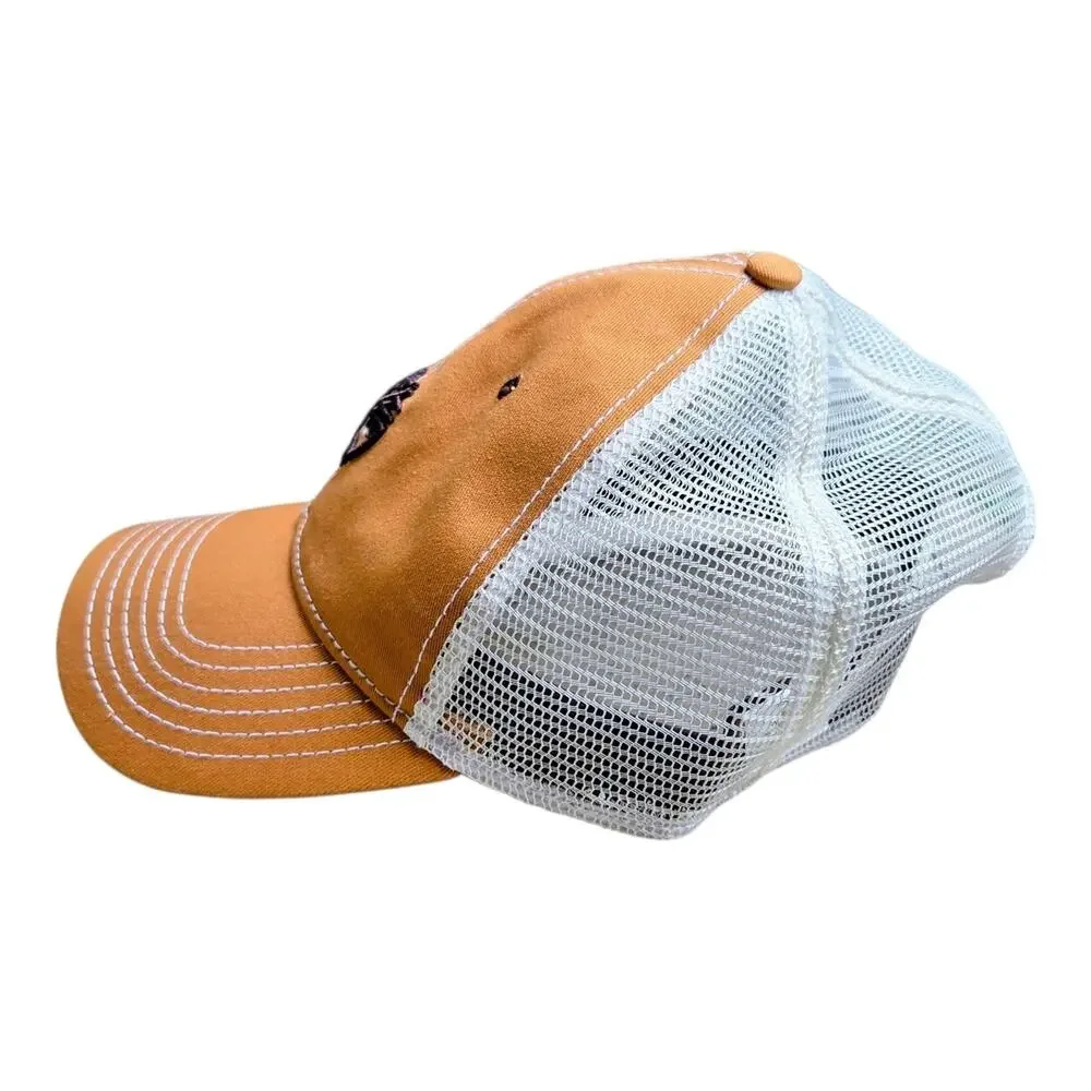 Timberland PRO Gritman Canvas Trucker Hat Mens Brown White Mesh Snapback Cap